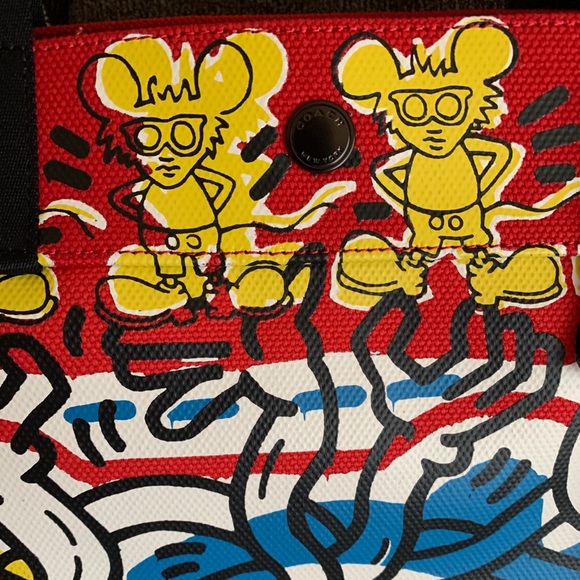 Authentic COACH MICKEY L.Edition coated canvas /Leather large snap top tote - Picture 3 of 9